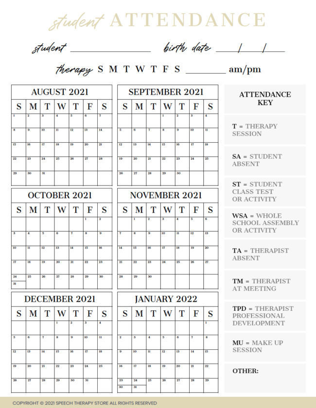 Slps Calendar 2022 Free Ultimate Slp Planner 2021-2022 [Editable] - Speech Therapy Store