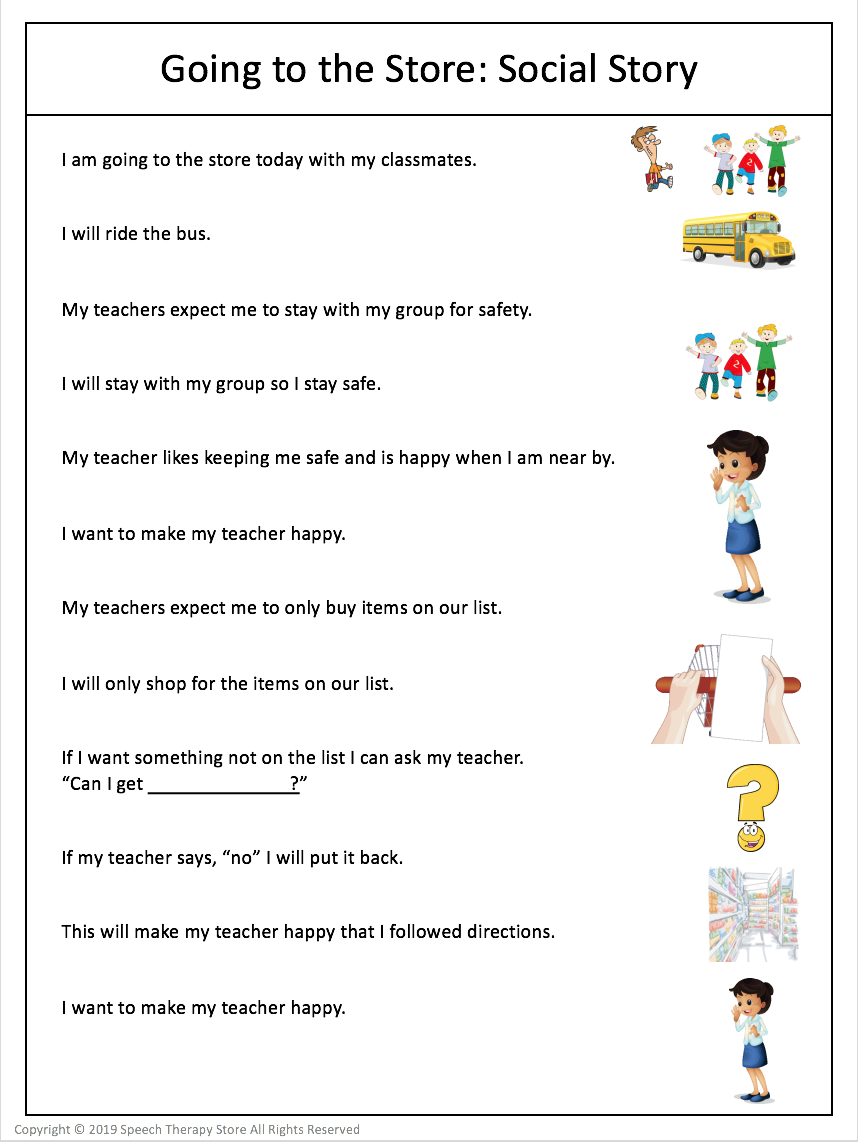 7+ Free Community Outings Printables Life Skills - Speech Therapy Store