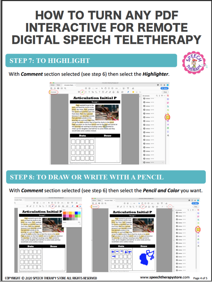 How to Turn Any PDF Interactive for Remote Digital Speech Teletherapy ...
