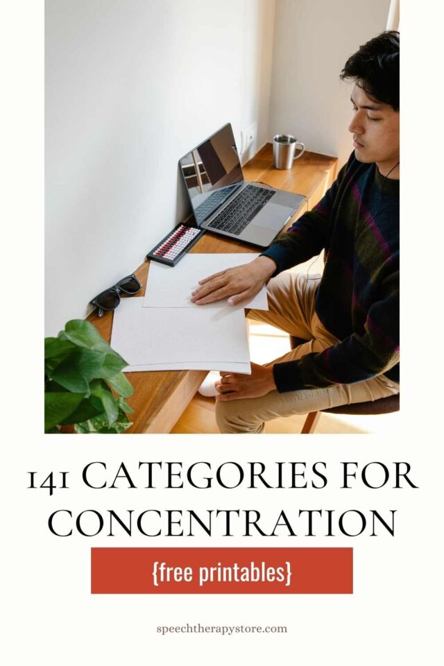 141+ Categories for Concentration {Free Printables!} - Speech Therapy Store
