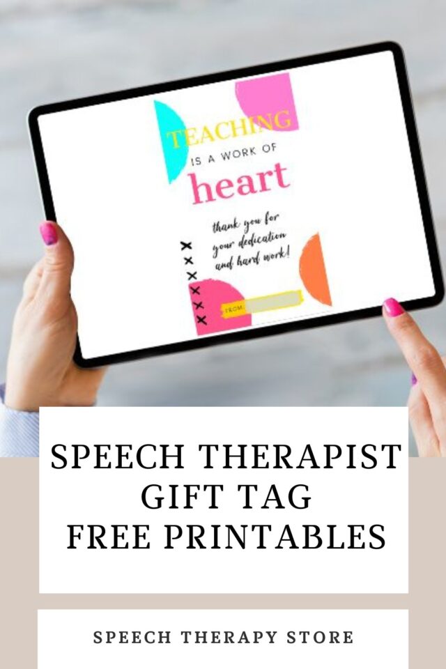 Speech Therapist Gift Tag Free Printables - Speech Therapy Store