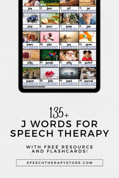 j sound words speech therapy