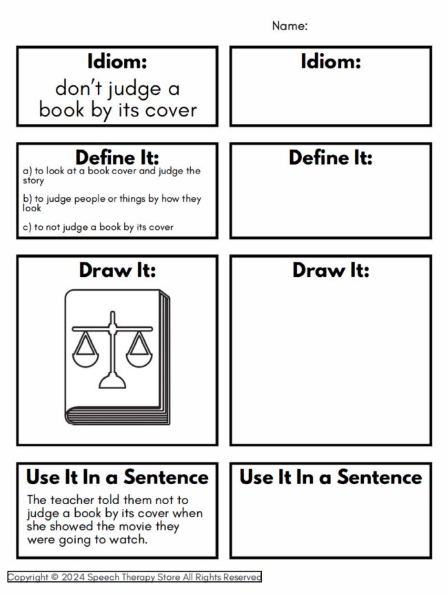 Idioms in Figurative Language with Examples and Activities - Speech ...