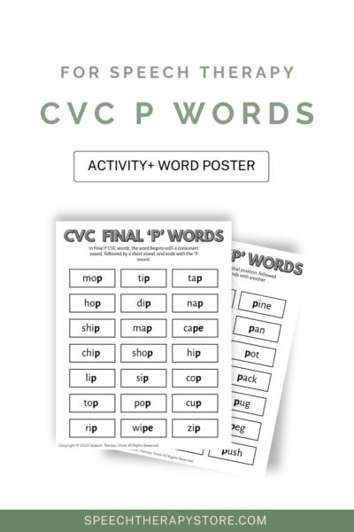 speech therapy vowel word lists